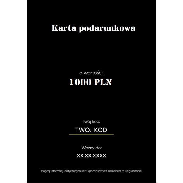 Karta podarunkowa 1000 PLN